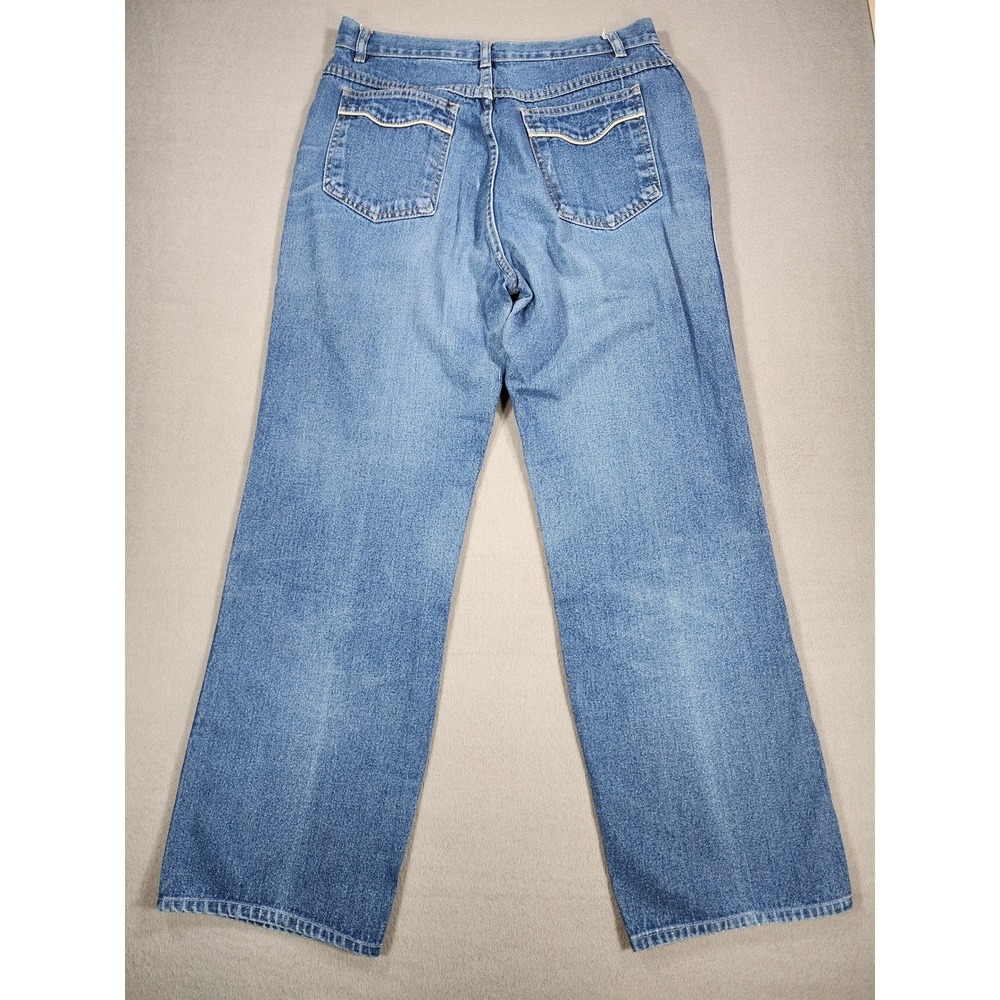 Vintage 80's Sears High Waist‎ Blue Denim Jeans Women's Size 16 6635 Wide Leg - Picture 6 of 13